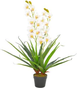 VidaXL Kunstplant met pot orchidee 90 cm wit