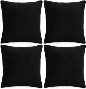 VidaXL Kussenhoezen 4 st 40x40 cm stof zwart