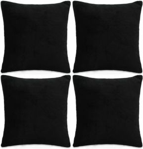 VidaXL Kussenhoezen 4 st 40x40 cm stof zwart