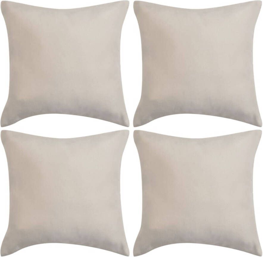 VidaXL Kussenhoezen 4 stuks beige imitatie suède 40x40 cm polyester