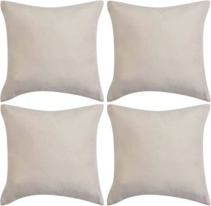 VidaXL Kussenhoezen 4 Stuks Beige Imitatie Suède 50x50 Cm Polyester