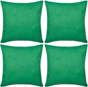 VidaXL Kussenhoezen katoen 40 x 40 cm groen 4 stuks