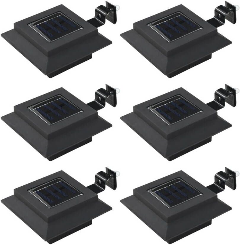 VidaXL LED-solarlampen vierkant 12 cm zwart 6 st