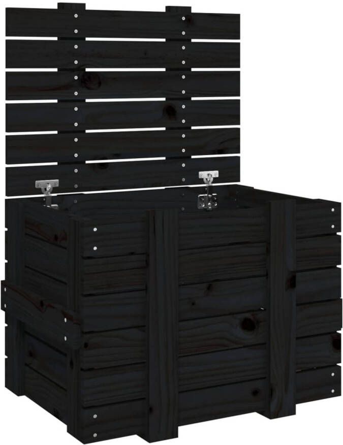 VidaXL Opbergbox 58x40 5x42 cm massief grenenhout zwart