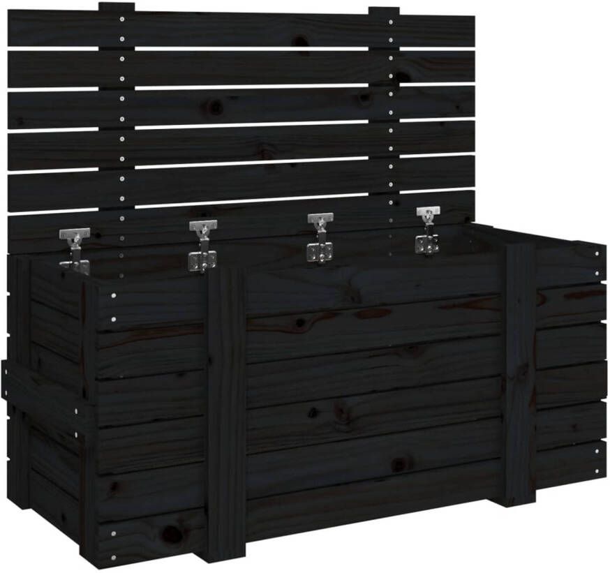 VidaXL Opbergbox 91x40 5x42 cm massief grenenhout zwart