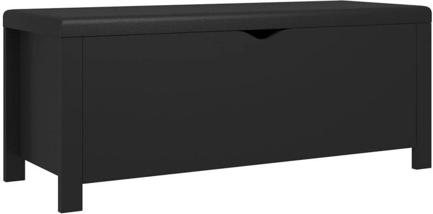VidaXL Opbergbox met kussen 105x40x45 cm spaanplaat zwart