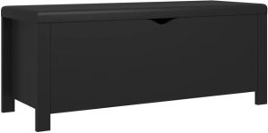 VidaXL Opbergbox met kussen 105x40x45 cm spaanplaat zwart