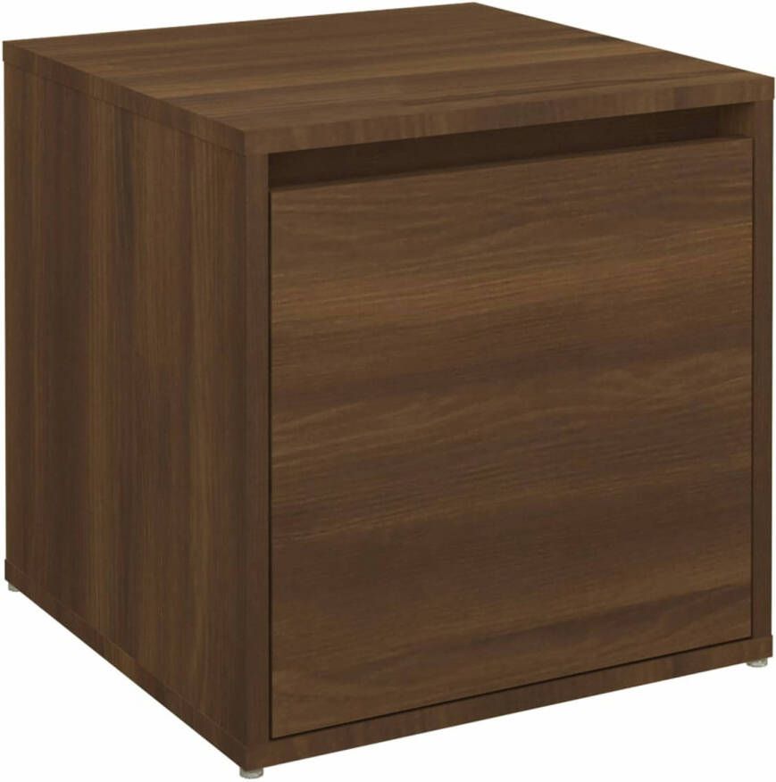 VidaXL Opbergbox met lade 40 5x40x40 cm bewerkt hout bruineikenkleurig