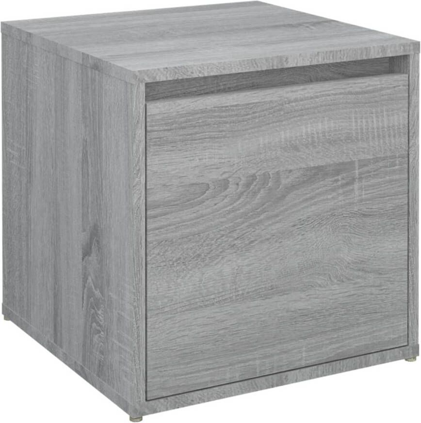 VidaXL Opbergbox met lade 40 5x40x40 cm bewerkt hout grijs sonoma eik