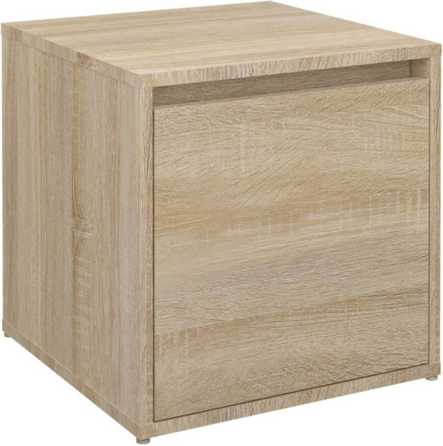 VidaXL Opbergbox met lade 40 5x40x40 cm bewerkt hout sonoma eikenkleur