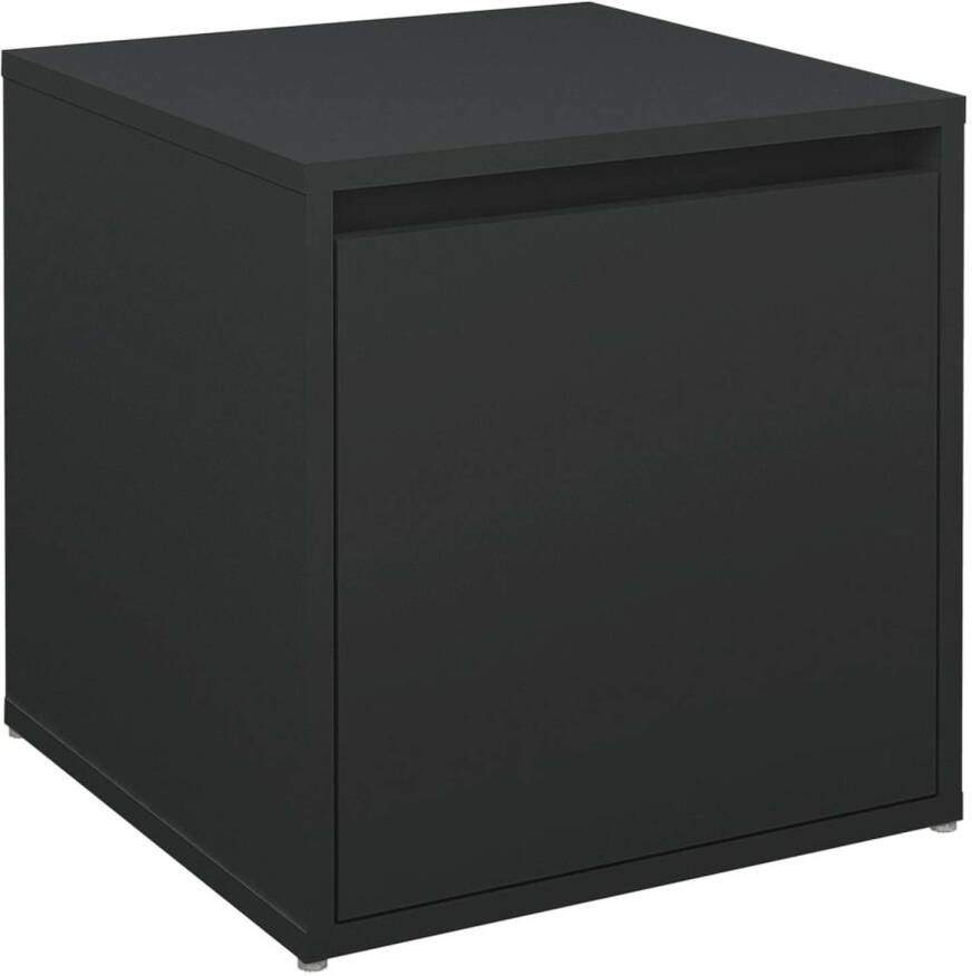 VidaXL Opbergbox met lade 40 5x40x40 cm bewerkt hout zwart