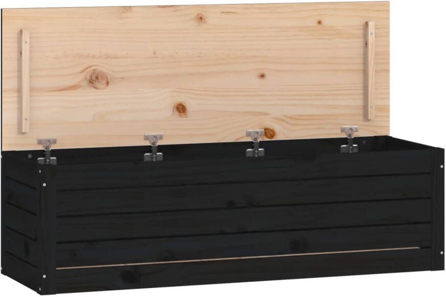 VidaXL Opbergbox zwart 109x36 5x33 cm massief grenenhout