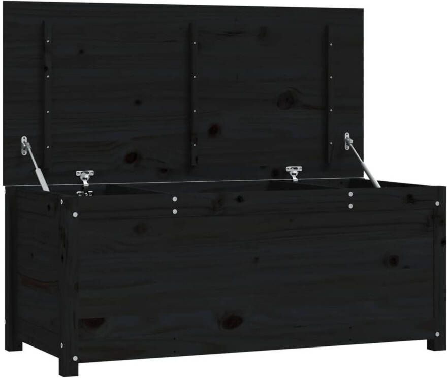 VidaXL Opbergbox zwart 110x50x45 5 cm massief grenenhout