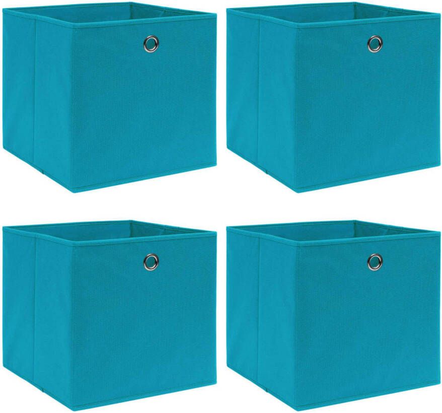 VidaXL Opbergboxen 4 st 32x32x32 cm stof babyblauw