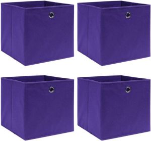 VidaXL Opbergboxen 4 st 32x32x32 cm stof paars