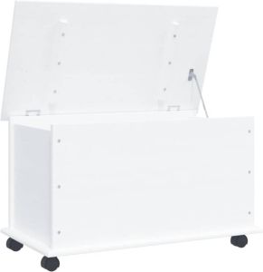 VidaXL Opbergkist met wielen ALTA 73x39 5x44 cm massief grenenhout wit