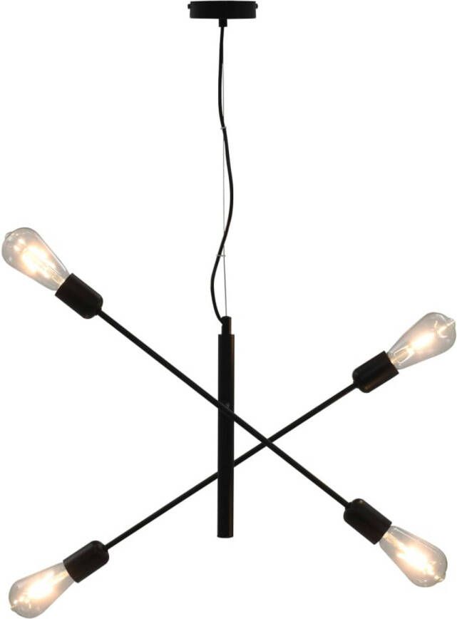 VidaXL Plafondlamp met filament peren 2 W E27 zwart