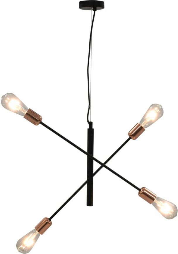 VidaXL Plafondlamp met filament peren 2 W E27 zwart en koper