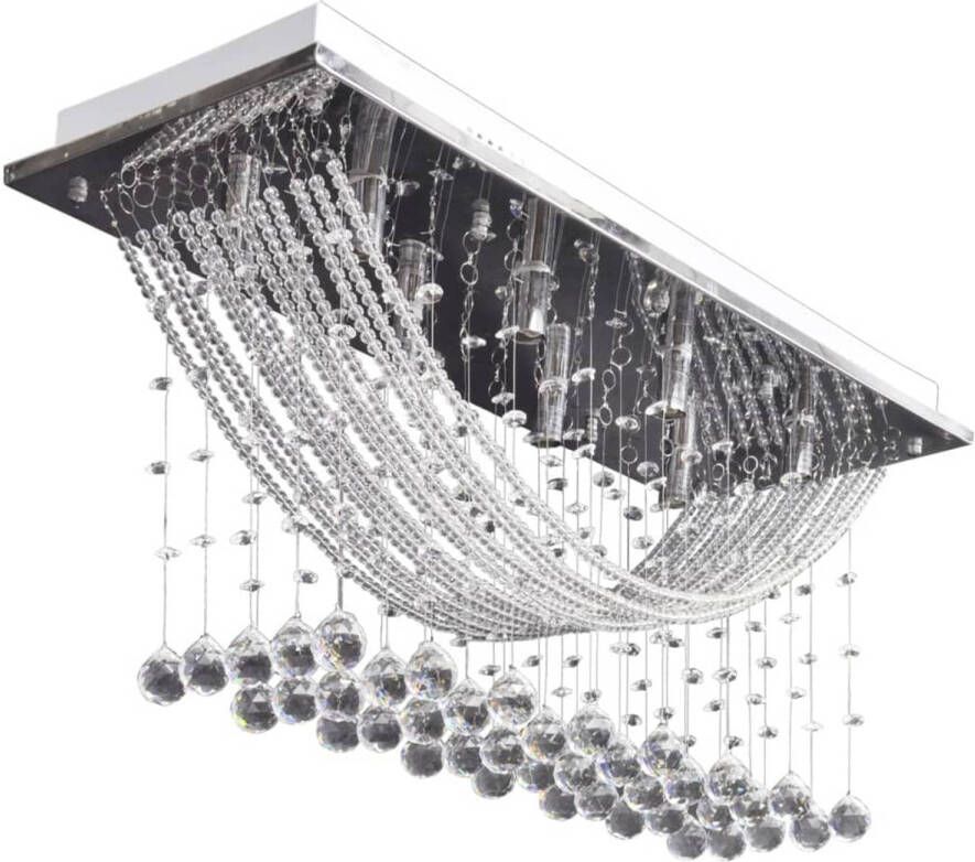 VidaXL Plafondlamp met glinsterende glas kristallen kralen 8xG9 29 cm