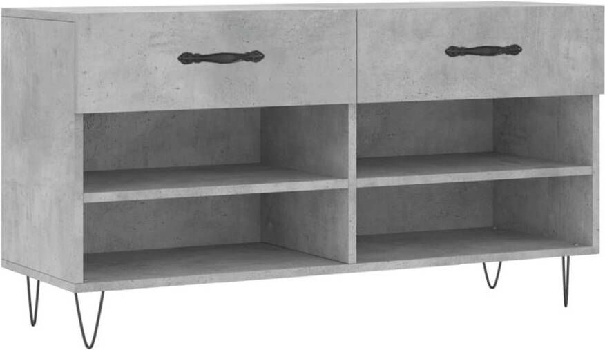 VidaXL Schoenenbank 102x35x55 cm bewerkt hout betongrijs