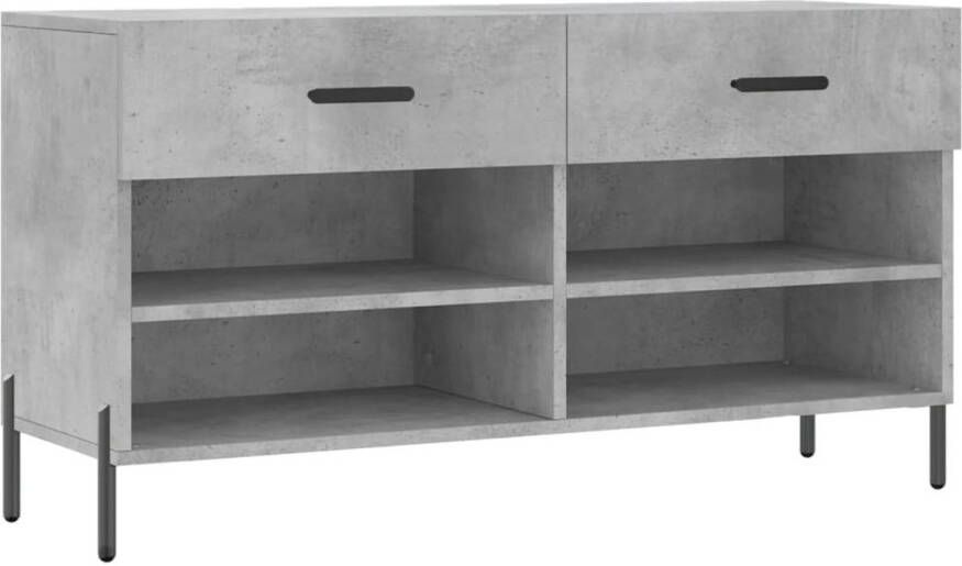 VidaXL Schoenenbank 102x35x55 cm bewerkt hout betongrijs