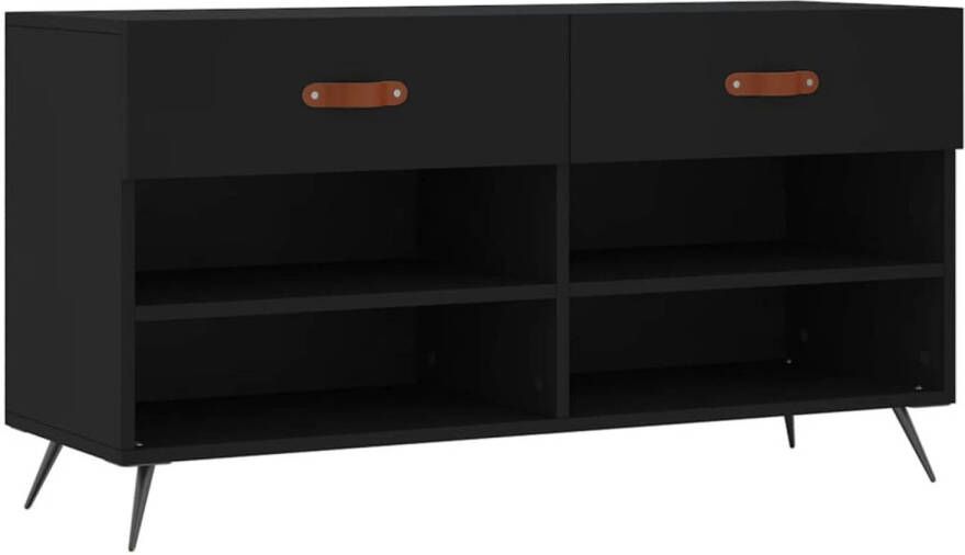 VidaXL Schoenenbank 102x35x55 cm bewerkt hout zwart