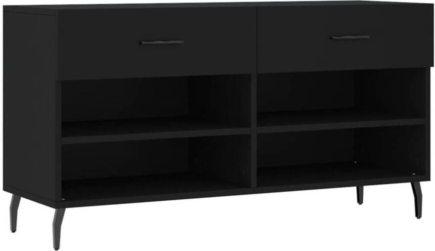 VidaXL Schoenenbank 102x35x55 cm bewerkt hout zwart