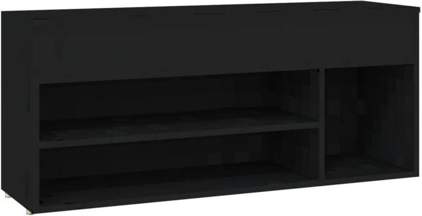 VidaXL Schoenenbank 105x30x45 cm spaanplaat zwart