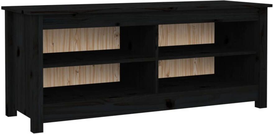 VidaXL Schoenenbank 110x38x45 5 cm massief grenenhout zwart