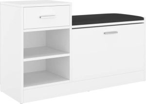 VidaXL Schoenenbank 94 5x31x57 cm spaanplaat wit