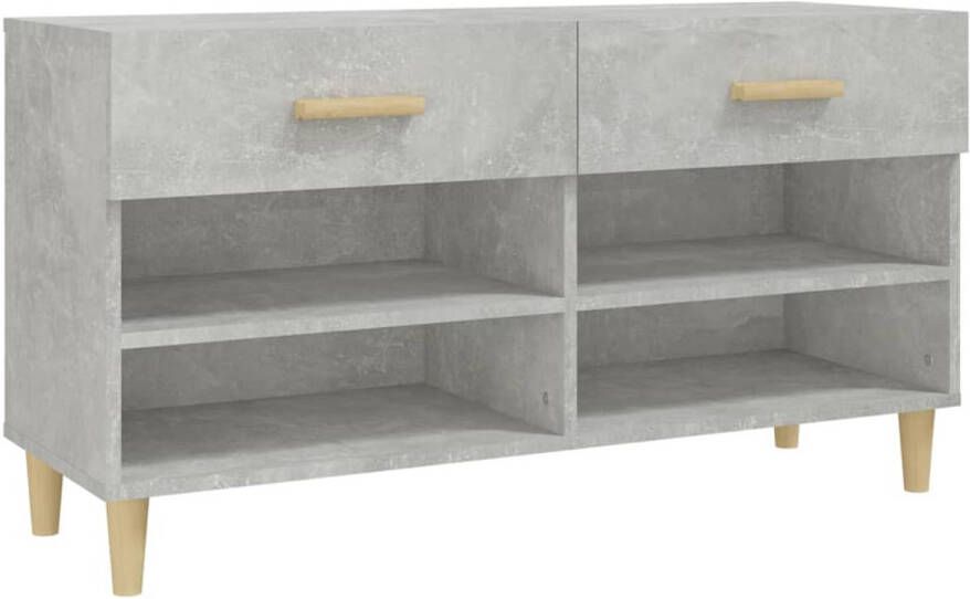 VidaXL Schoenenkast 102x35x55 cm bewerkt hout betongrijs