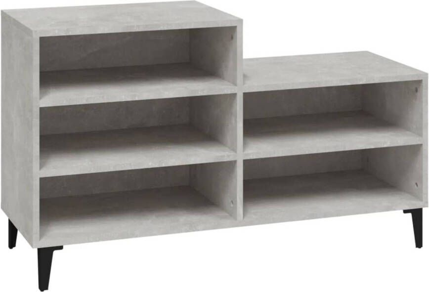 VidaXL Schoenenkast 102x36x60 cm bewerkt hout betongrijs