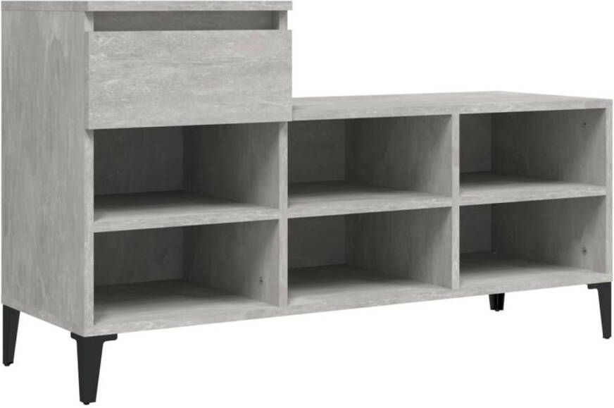 VidaXL Schoenenkast 102x36x60 cm bewerkt hout betongrijs