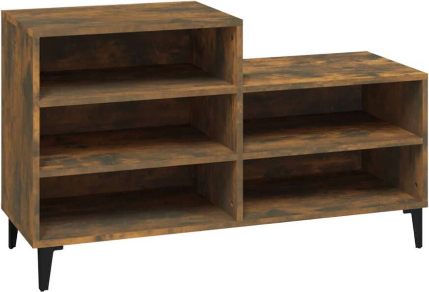 VidaXL Schoenenkast 102x36x60 cm bewerkt hout gerookt eikenkleurig