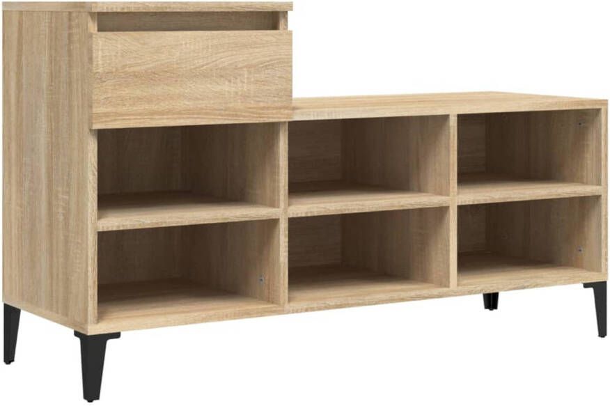 VidaXL Schoenenkast 102x36x60 cm bewerkt hout sonoma eikenkleurig