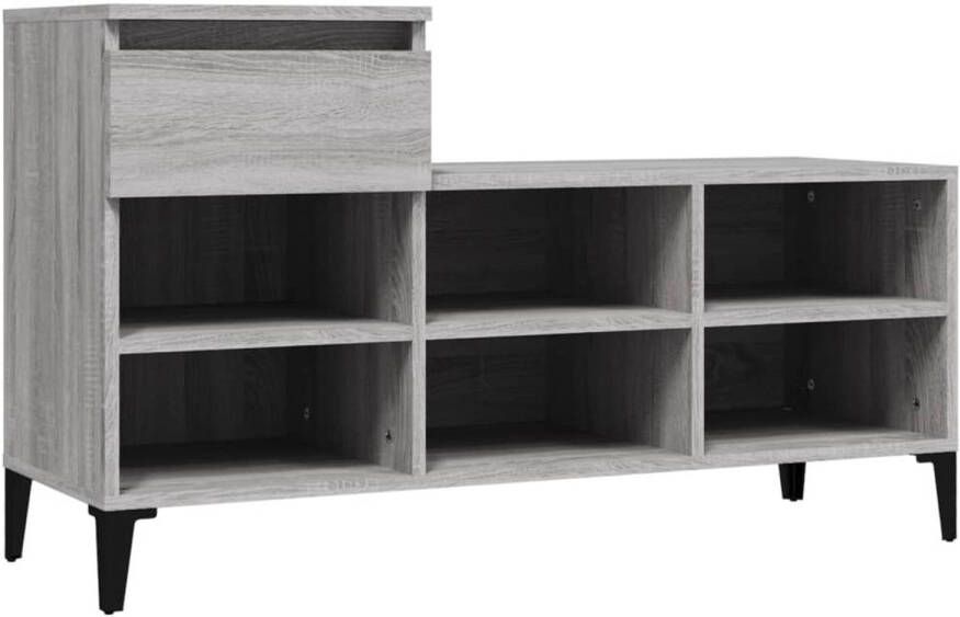 VidaXL Schoenenkast 102x36x60 cm bewerkt hout sonoma grijs