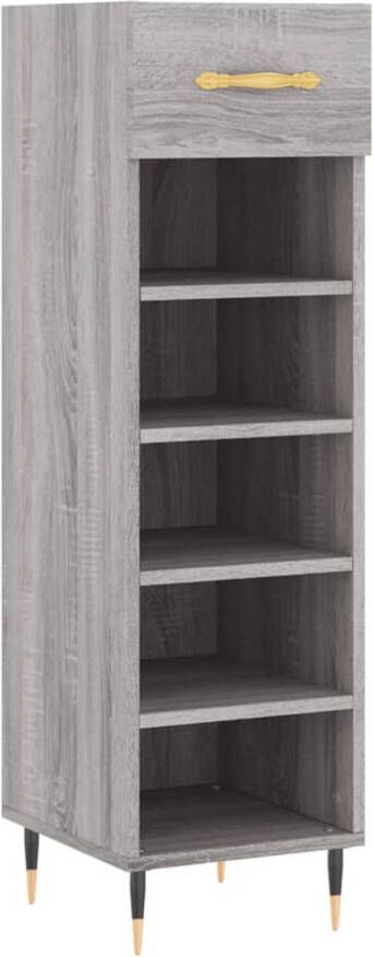 VidaXL Schoenenkast 30x35x105 cm bewerkt hout grijs sonoma eikenkleur