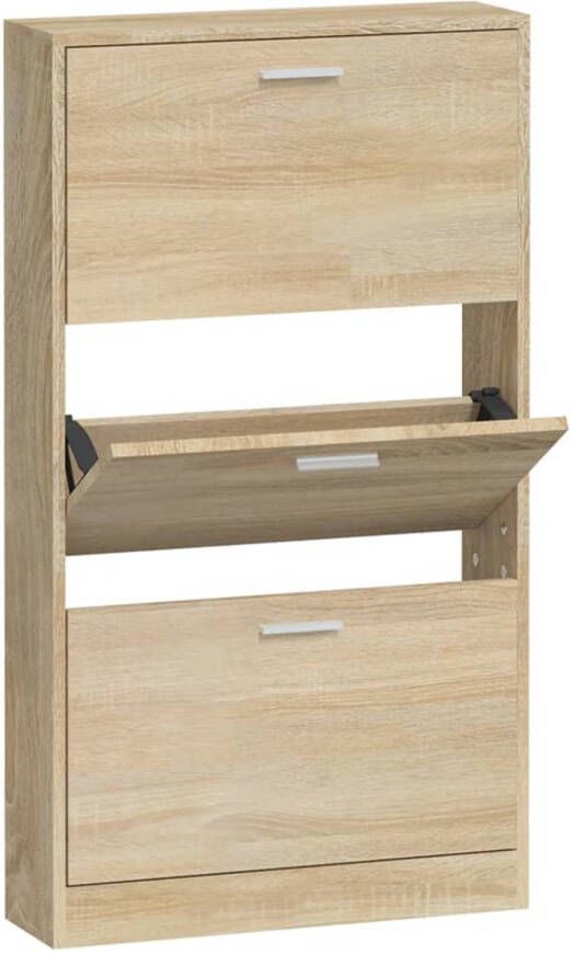 VidaXL Schoenenkast 59x17x108 cm bewerkt hout eikenkleurig