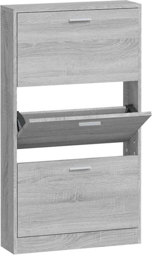 VidaXL Schoenenkast 59x17x108 cm bewerkt hout grijs sonoma