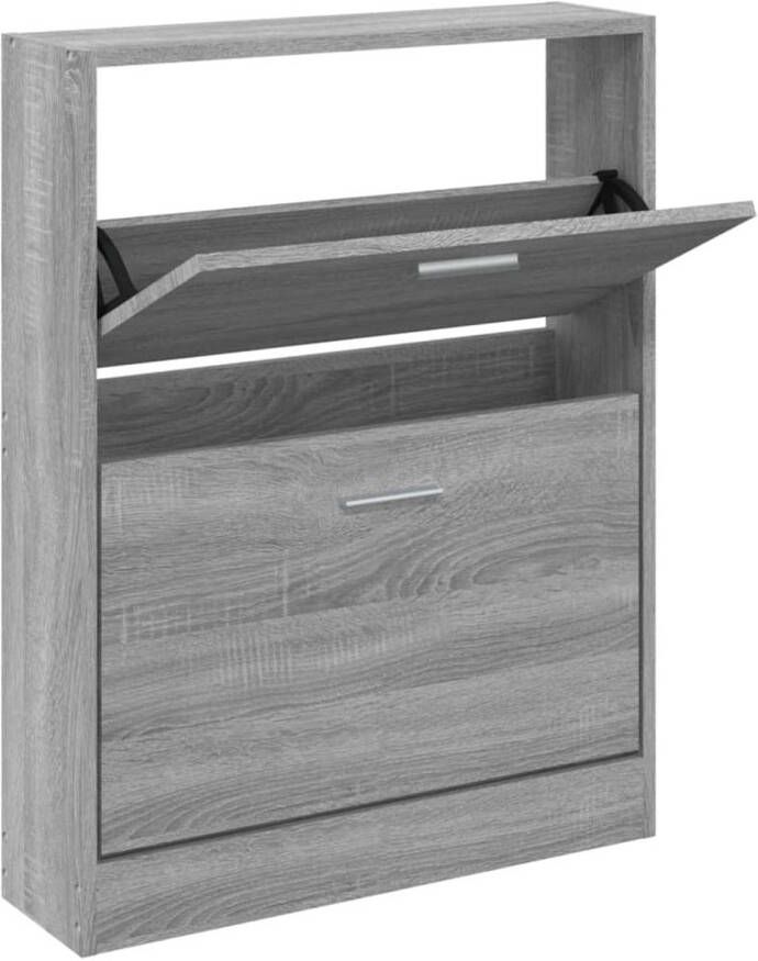 VidaXL Schoenenkast 59x17x81 cm bewerkt hout grijs sonoma