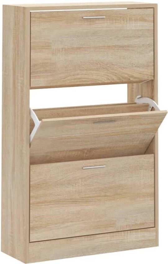 VidaXL Schoenenkast 63x24x103 cm bewerkt hout sonoma eikenkleurig