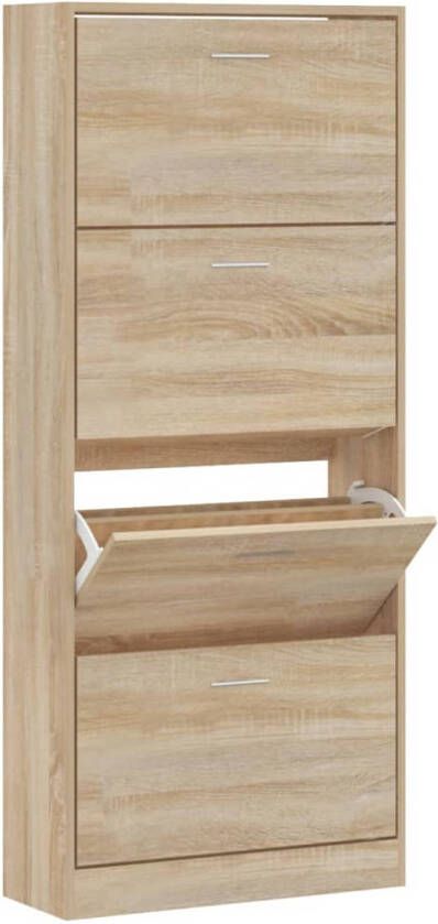 VidaXL Schoenenkast 63x24x147 cm bewerkt hout sonoma eikenkleurig