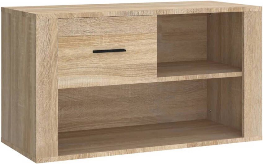 VidaXL Schoenenkast 80x35x45 cm bewerkt hout sonoma eikenkleurig