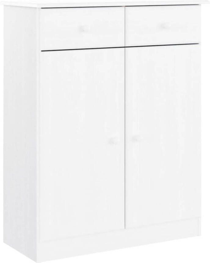 VidaXL Schoenenkast ALTA 77x35x96 cm massief grenenhout wit