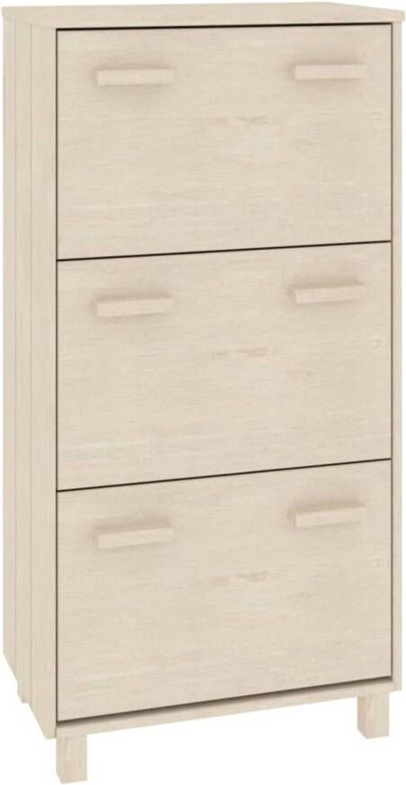 VidaXL Schoenenkast HAMAR 59 5x35x117 cm grenenhout honingbruin