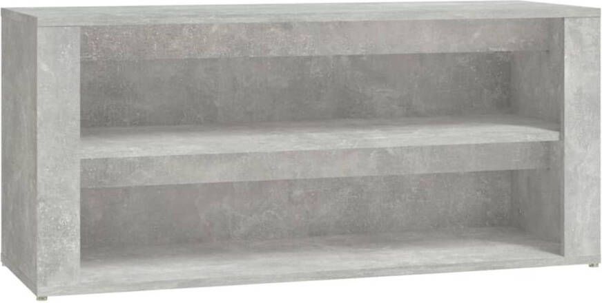 VidaXL Schoenenrek 100x35x45 cm bewerkt hout betongrijs