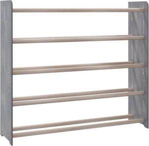 VidaXL Schoenenrek 90x24x81 cm bewerkt hout grijs