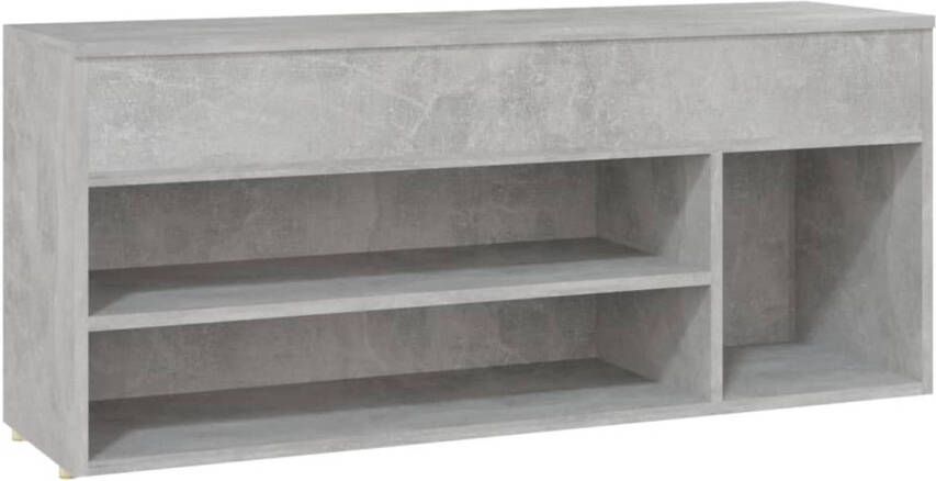 VidaXL Shoenenbank 105x30x45 cm spaanplaat betongrijs