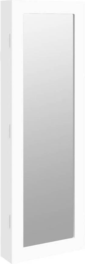 VidaXL Sieradenkast met spiegel wandgemonteerd 30x8 5x90 cm wit