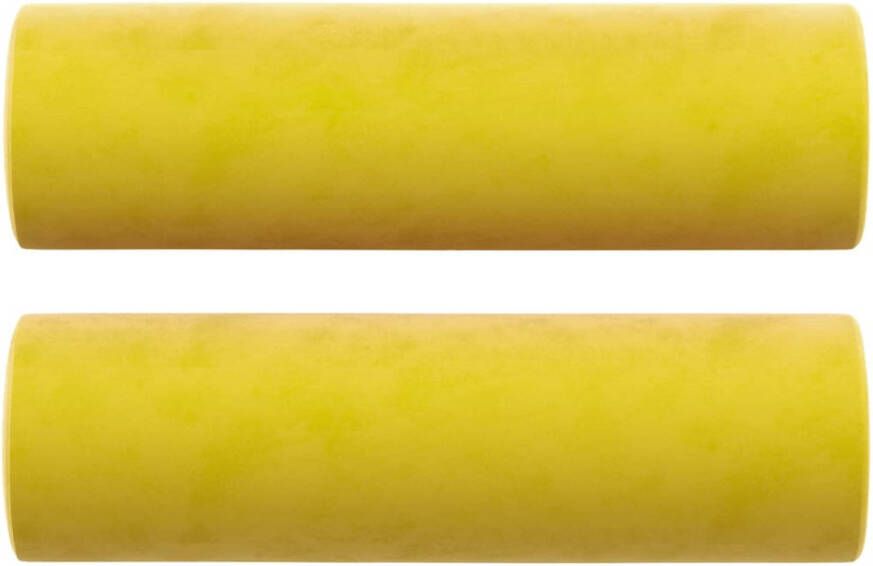 VidaXL Sierkussens 2 st 15x50 cm fluweel geel